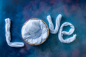 digital photography background word love for newborn and baby. Selected foucus 	