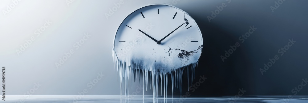 Fototapete the artwork showcases a clock with elongated, melting hands, creatively representing the fluidity an