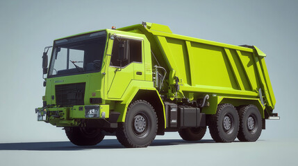 Green Dump Truck Construction Vehicle Heavy Duty Transportation