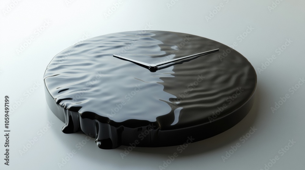 Leinwandbilder This artistic representation features a clock with hands that appear to be melting, emphasizing the transient nature of time in a unique design. Generative AI