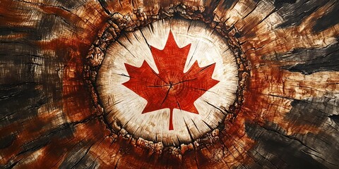 Fototapeta premium Canadian flag in soft focus , peace, and Canadian landscape