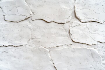 Obraz premium An image of a stone or concrete wall painted in white with paint peeling off. Black and white texture background.