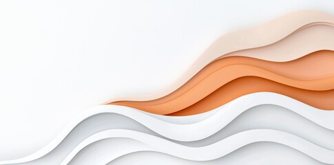 Obraz premium Graphtical background with modern waves design in light gray, gray white and pastel brown colors. Suitable for use as a card, wallpaper or background texture.