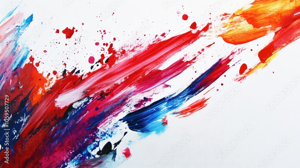 Poster vibrant abstract acrylic paint background featuring colorful strokes and splash stains in red set ag
