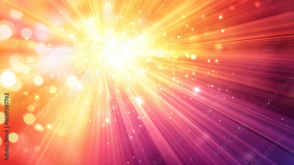 Poster Abstract background featuring radiant beams and an explosion of light creating a vibrant dynamic atmosphere