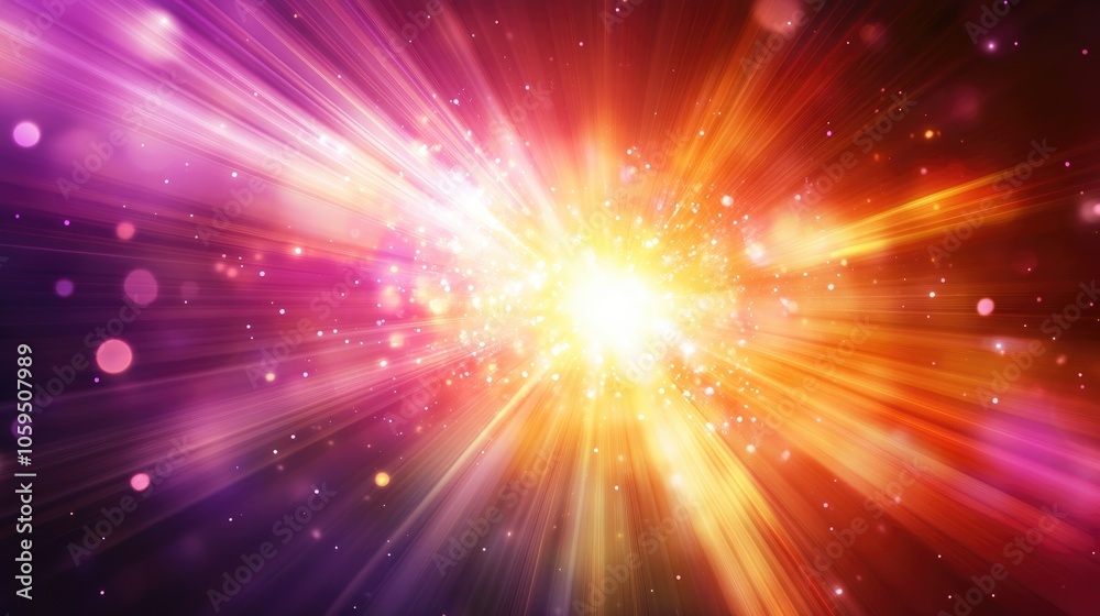 Aufkleber Abstract background featuring radiant beams and an explosion of light creating a vibrant dynamic atmosphere
