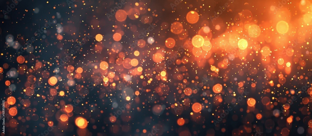 Poster bokeh orange color on warm dark background is beautiful