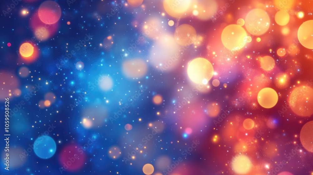 Poster abstract holiday background featuring bokeh lights in a festive design