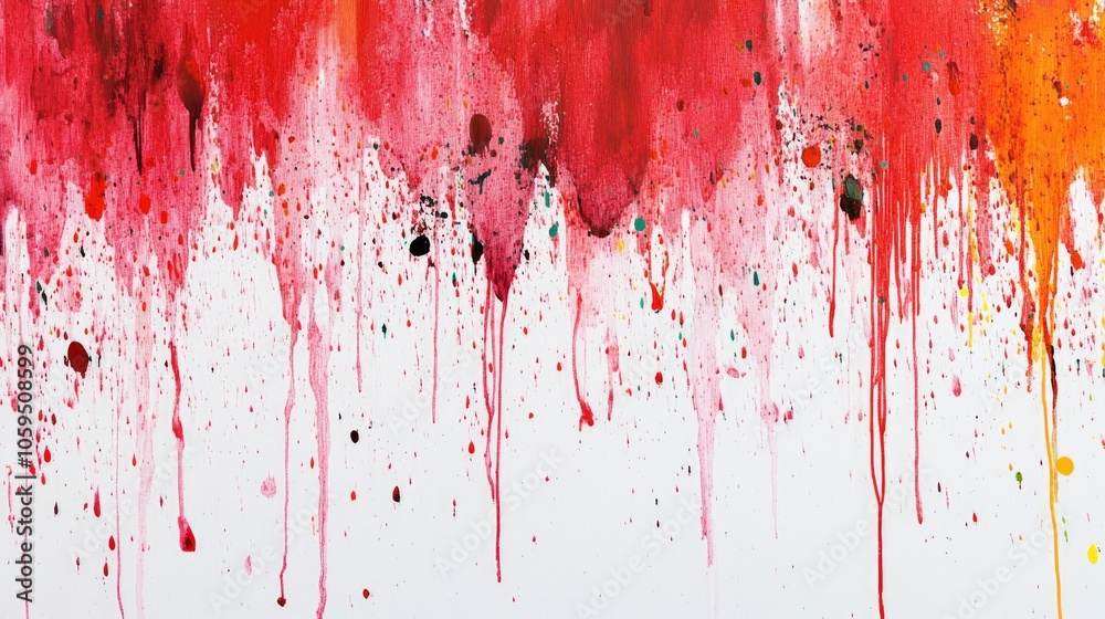 Aufkleber vibrant abstract acrylic paint background featuring colorful strokes and splash stains in red set ag