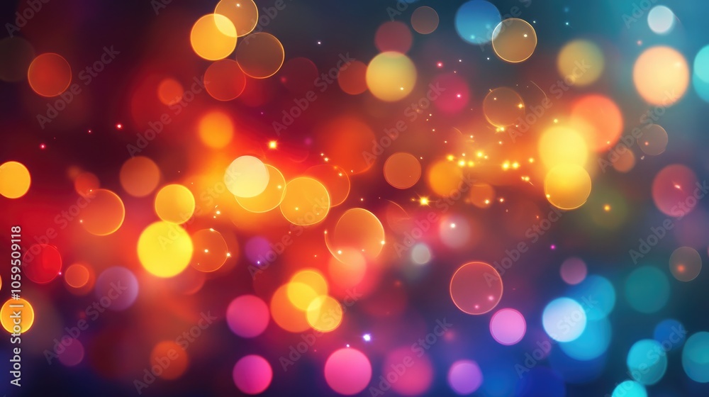 Poster abstract holiday background featuring bokeh lights in a festive design