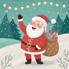 santa claus with a bag