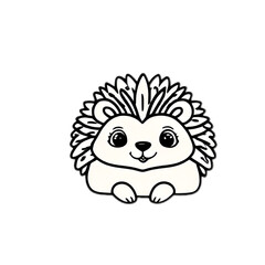 cute hedgehog Outline vector 