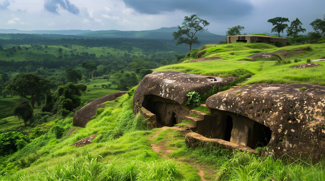 Shum Cameroon rockshelter on the hill