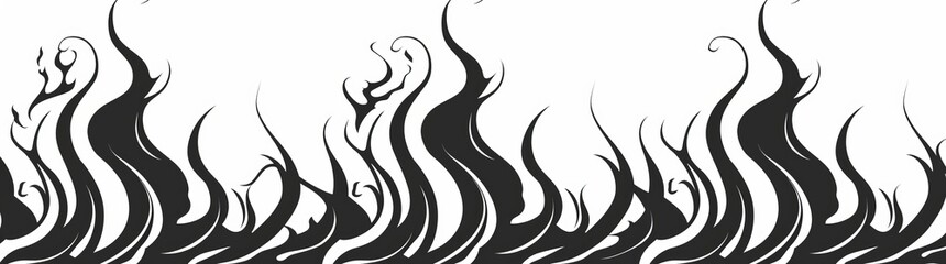 Obraz premium Decorative silhouette of flames in a modern illustration clipart frame