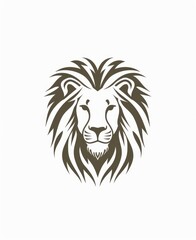 On a white isolated background, lion head logo icon, lion face modern illustration, EPS file