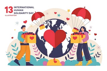 Fototapeta premium Celebrating International Human Solidarity Day with Global Unity and Peace