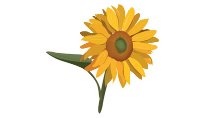 Naklejka premium sunflower vector illustration. Yellow sunflowers in full bloom. 