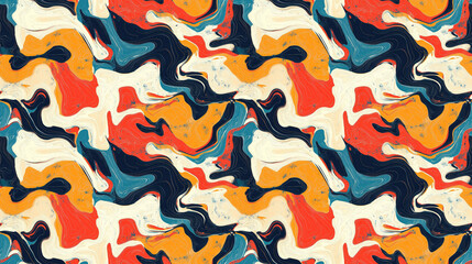 Obraz premium Seamless abstract pattern featuring intricate textures and vibrant colors suitable for textile design wallpaper and digital backgrounds