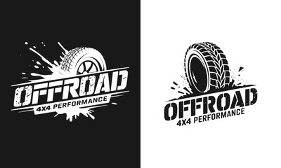 Offroad 4x4 Performance T-Shirt Design – Bold Graphic Featuring a Tire and Splash Elements, Ideal for Off-Roading Enthusiasts and Outdoor Adventurers, Ready to Print for Stylish and Durable Apparel © Vectyx