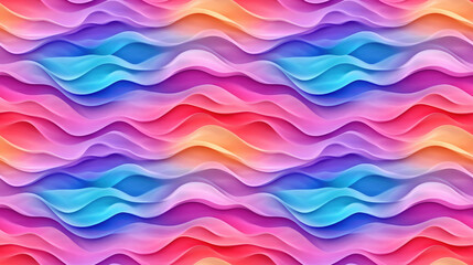 Fototapeta premium Wavy summer dip dye boho seamless pattern featuring a vibrant ombre color blend ideal for beach swimwear and trendy fashion applications