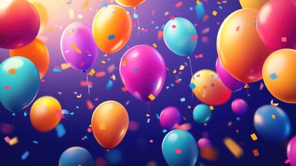 Vibrant celebration a festive display of colorful balloons and confetti signifying joy and togetherness