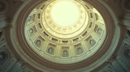 Fototapeta premium Circular Ceiling with Ornate Detail Illustration