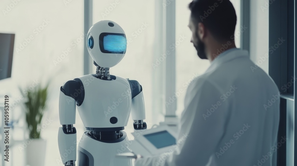 Poster exploring the future of human-robot interaction a glimpse into advanced robotics and ai integration 