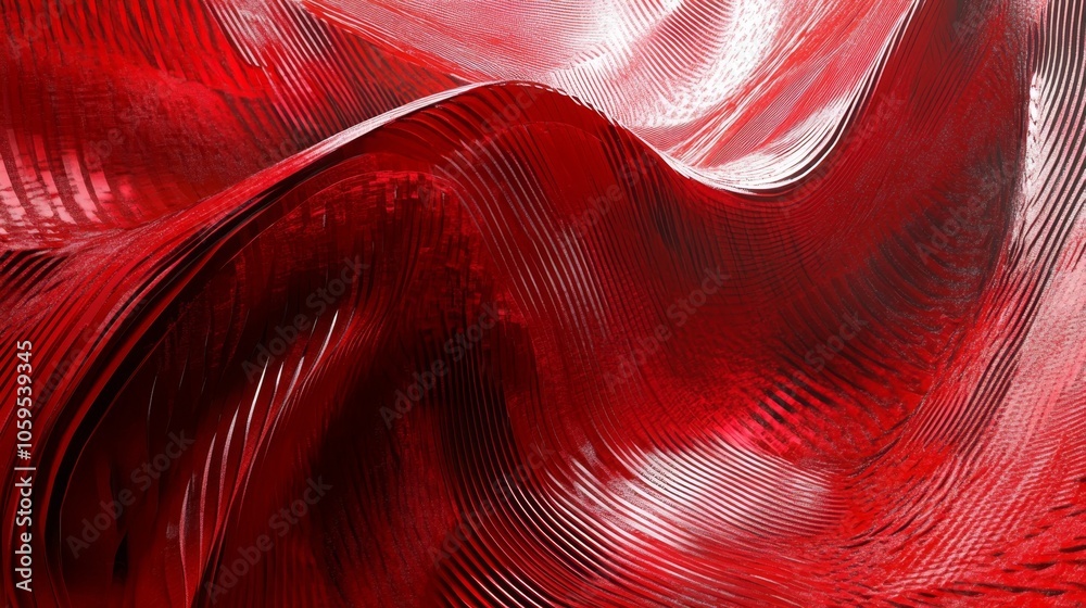 Poster dynamic red waves an abstract exploration of movement and texture in a fiery palette
