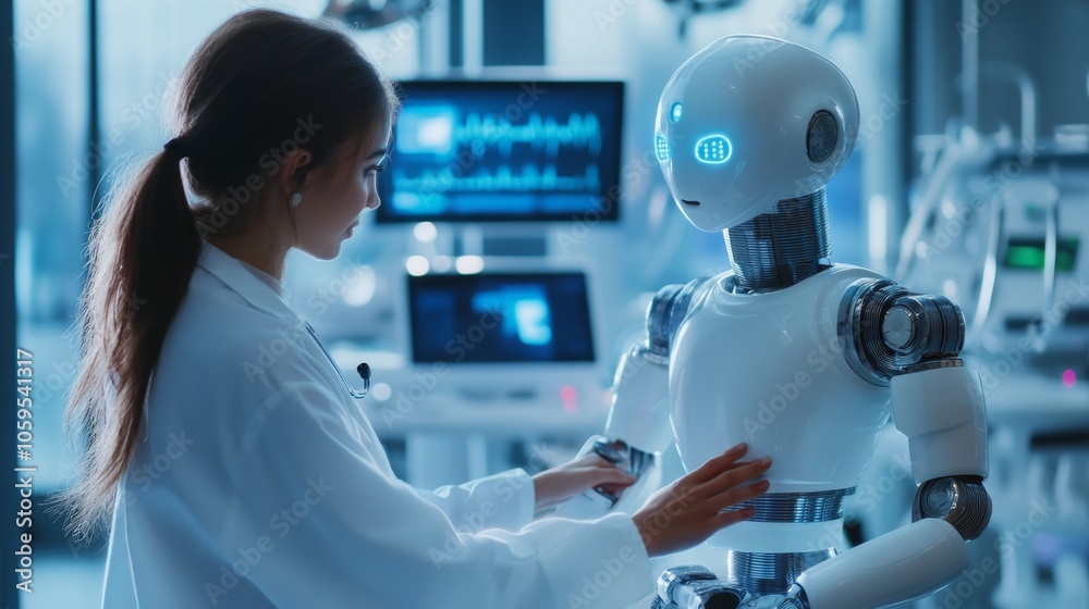 Poster exploring the future of human-robot interaction a glimpse into advanced robotics and ai development