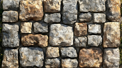 Obraz premium Rough Stone Wall Texture - 3D Render