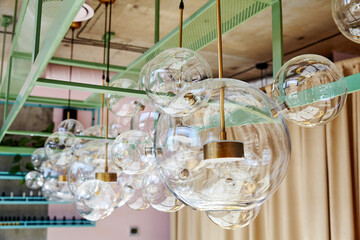 Explore the beauty of Modern Glass Bubble Pendant Lights within a stylish interior design