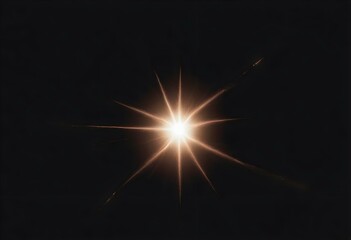 Obraz premium a distant star with a subtle glow, appearing slightly blurred, isolated on a pitch-black background create with ai