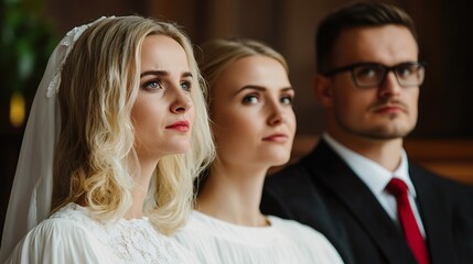 Fototapeta premium Focused Moment in Courtroom Hearing