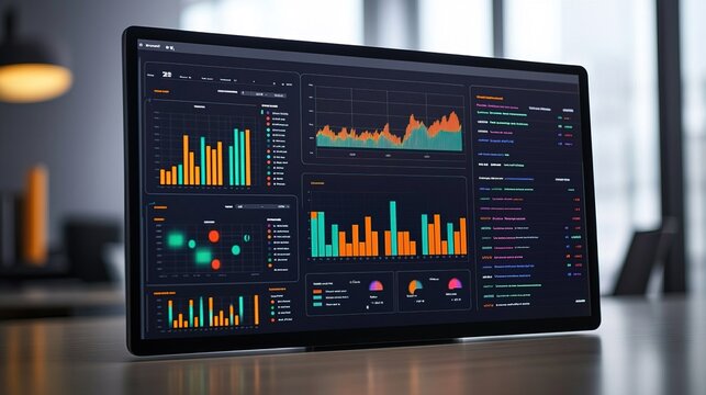 Modern Data Analytics Dashboard Display