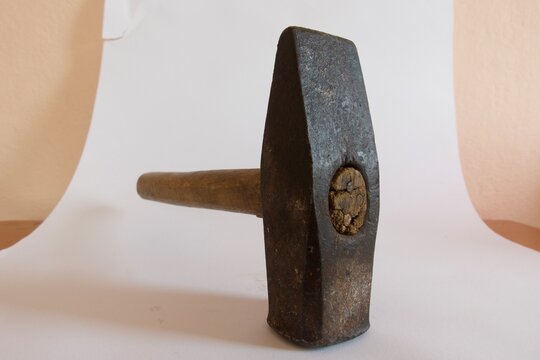 Rusty Hammer on White Background