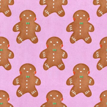 Gingerbread happy Christmas cookies pattern