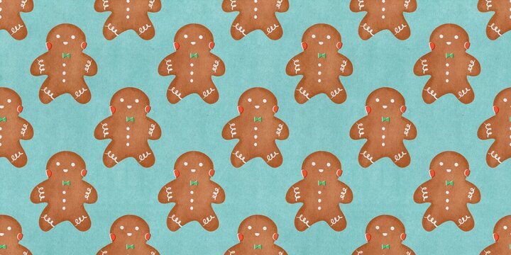 Gingerbread happy Christmas cookies pattern