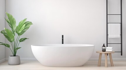 Fototapeta premium Modern spa bathroom, peaceful and serene