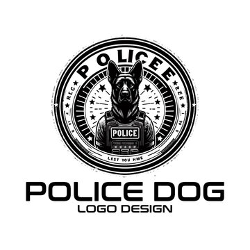 Police Dog Vector Logo Design