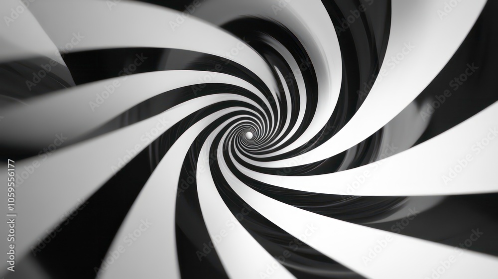 Aufkleber eternal motion of black and white spiral pattern, creating a captivating optical illusion with preci