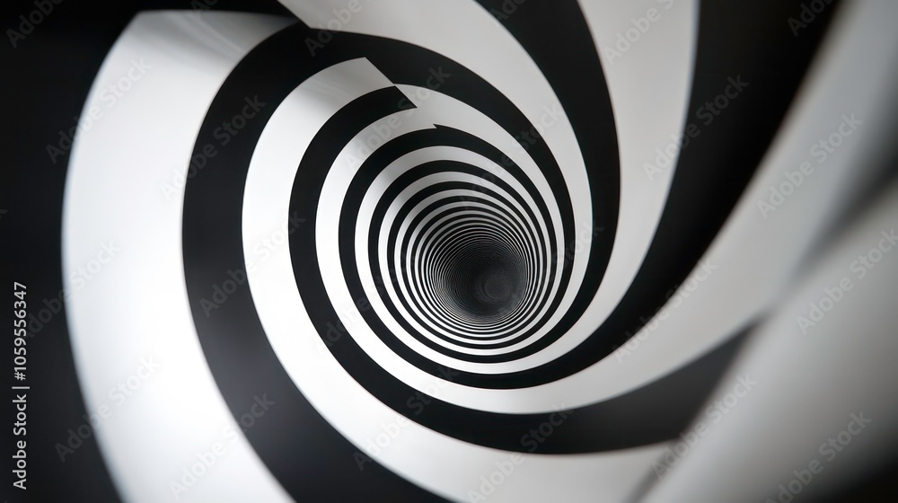 Aufkleber eternal motion of black and white spiral pattern, creating a captivating optical illusion with preci