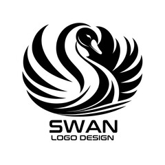 Naklejka premium Swan Vector Logo Design