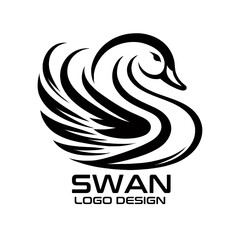 Naklejka premium Swan Vector Logo Design