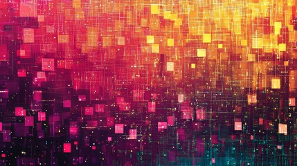 Obraz premium Intricate digital pixel patterns in a technology themed background for it communication services