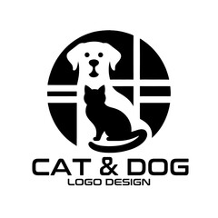 Obraz premium Cat And Dog Vector Logo Design