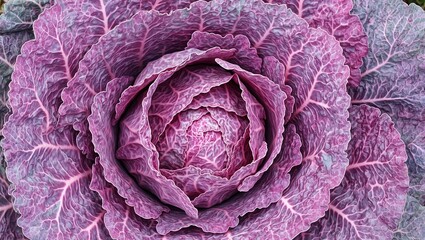 Obraz premium Fresh red cabbage with rich color and intricate veins vibrant and healthy