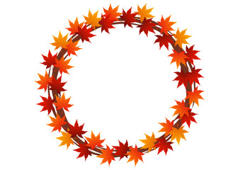 紅葉の輪のフレームイラスト
