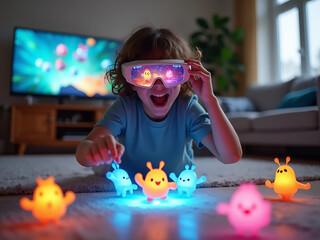 child playing with toys