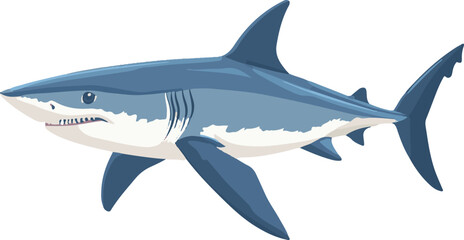 Obraz premium simple vector mako shark clipart