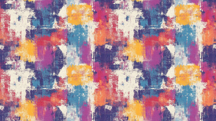 Fototapeta premium Grunge textured seamless pattern with vibrant colors perfect for backgrounds and graphic design
